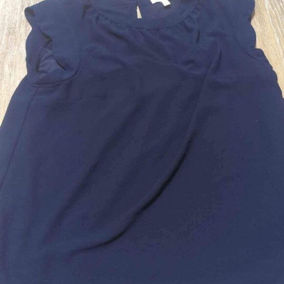 Monteau Tops - Women’s Monteau navy blue short sleeved blouse size large